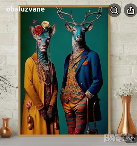 Модна двойка елени, снимка 2 - Декорация за дома - 49702121