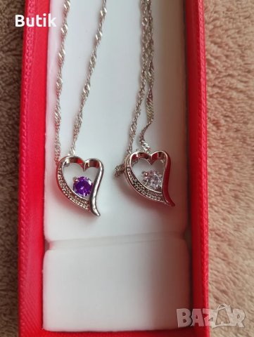 Колие сърце с камък 