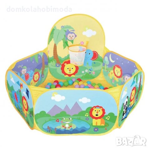 Басейн с топки Fisher Price, 120х41 см. 25 броя топки,Баскетболен кош с височина 48 см,, снимка 2 - Други - 36663230