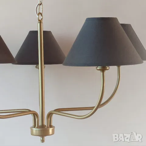 Модерен класически висящ полилей метал с дърво / 6 рамена, снимка 10 - Полилеи - 47675013