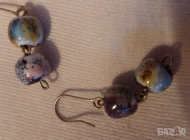 Обеци от многоцветен морски яспис, снимка 5 - Обеци - 51756720