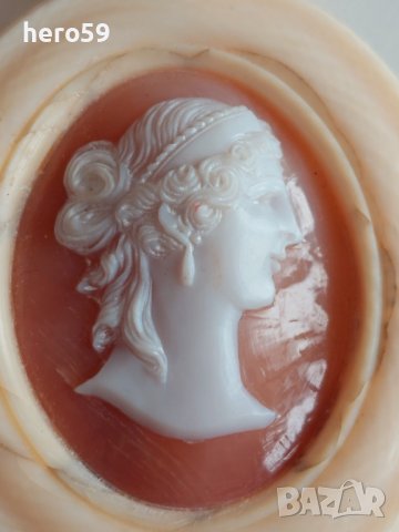 Старо антикварно колие,медальон от слонова кост и коралова камея 19 век , снимка 5 - Колиета, медальони, синджири - 44327316