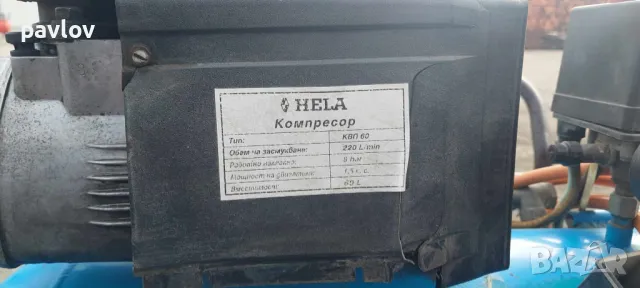 компресор HELA 60л., снимка 3 - Компресори - 47645858