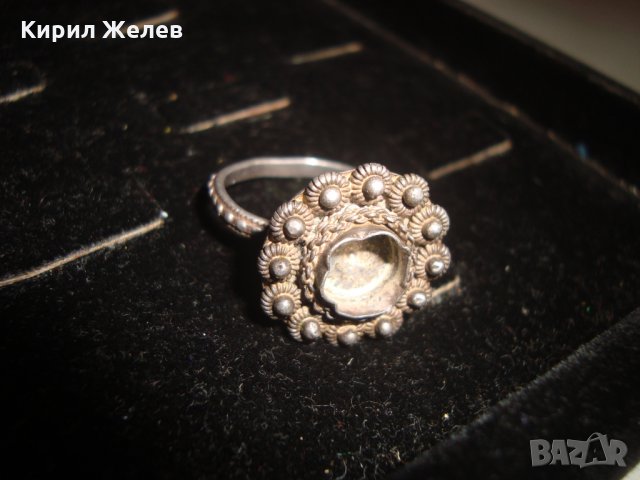 СТАРИНЕН ВЪЗРОЖДЕНСКИ СРЕБЪРЕН ФИЛИГРАНЕН ПРЪСТЕН МАЙСТОРСКА РЪЧНА ИЗРАБОТКА с ГРАНУЛАЦИЯ 19746, снимка 2 - Антикварни и старинни предмети - 31594664