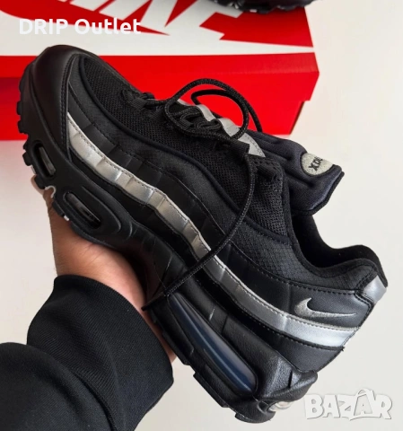 !НОВИ! Nike Air Max 95 | Black/Silver | + КУТИЯ, снимка 2 - Маратонки - 54167549