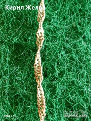 Нежно финно сребърно синджирче майсторска ръчна изработка 51803, снимка 4 - Колиета, медальони, синджири - 53993069