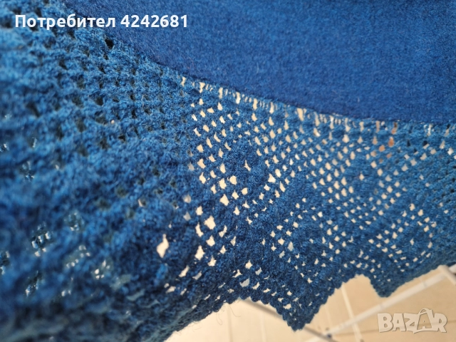 Тъмно синя вълнена покривка за легло, снимка 3 - Покривки за легло - 52031010