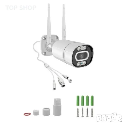 Външна 3MPX WiFi камера с метален корпус, нощно виждане до 40 метра и вградени микрофон и говорител