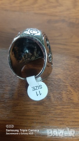 Мъжки пръстен ретро с червени кристални камъни Терминатор, снимка 4 - Пръстени - 34435193