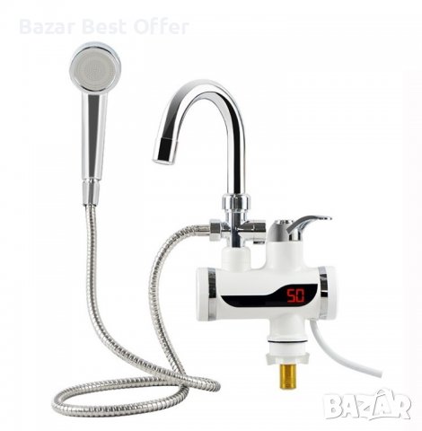 Проточен бойлер 3000 вата (С душ слушалка) и дисплей за стоящ монтаж, снимка 1