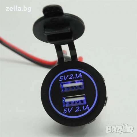 Контакт за запалка за кола с двоен USB щепсел 12V 24V зарядно устройство за монтаж на панел 2x 2.1A, снимка 10 - Аксесоари и консумативи - 35255548