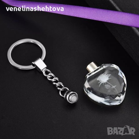 Светещ ключодържател сърце роза син/червен  цвят , снимка 10 - Други - 38930698