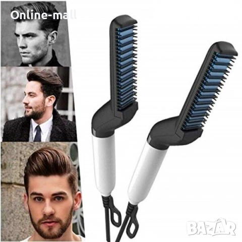 Мултифункционален Електрически Гребен за Брада и Коса – Професионално оформяне и изправяне с керамич