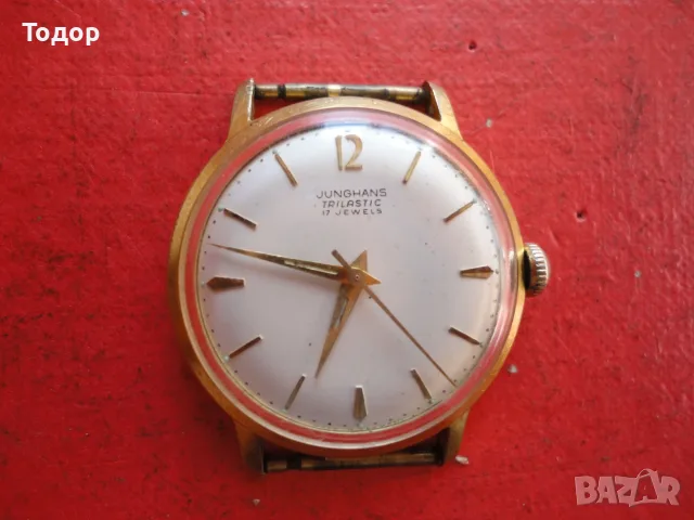 Позлатен часовник Junghans Tyiplastic 17 Jewels, снимка 2 - Мъжки - 56208669
