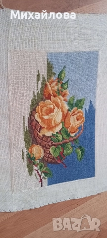 Гоблен " Жълти рози " от Вилер , снимка 4 - Гоблени - 52874049