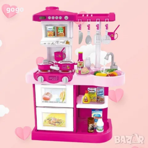 Детска кухня, с 28 аксесоара, розова с вода, снимка 6 - Други - 47946377