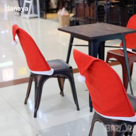 4254 Червен коледен калъф за стол, снимка 5 - Декорация за дома - 42916954