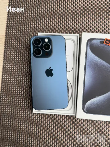 ЛИЗИНГ*53лв/м Phone 15 pro 128*BLUE айфон 15 про син, снимка 2 - Apple iPhone - 49127433