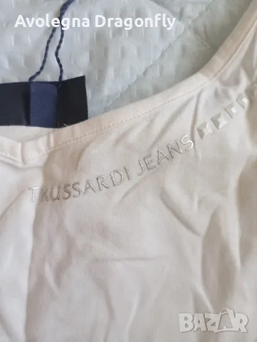 Trussardi Jeans бял ефектен потник, снимка 2 - Потници - 55743369