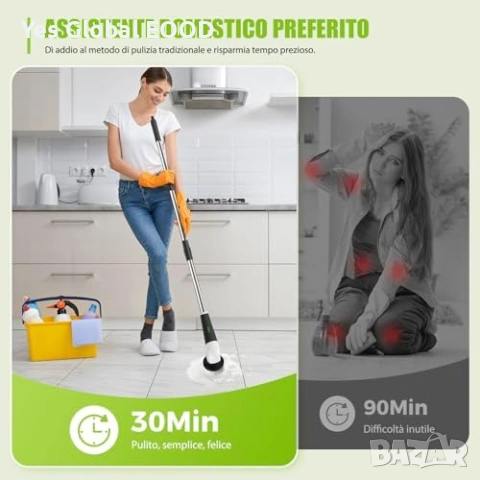 YKYI електрическа ротационна четка с 8 накрайника, снимка 5 - Други инструменти - 53243787