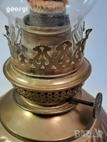 Стара месингова газена лампа  7/2, снимка 4 - Антикварни и старинни предмети - 49778904