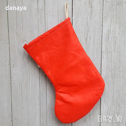 1836 Коледен чорап за подаръци с Дядо Коледа и пайети, снимка 3 - Декорация за дома - 30783362