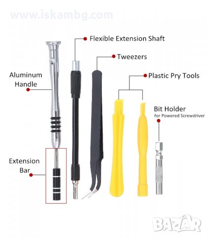 КОМПЛЕКТ С МНОГОФУНКЦИОНАЛНИ РЪЧНИ ИНСТРУМЕНТИ/ОТВЕРТКИ 110 В 1 - код 2542, снимка 6 - Отвертки - 33936474