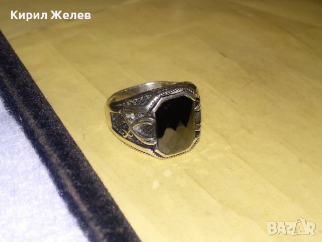 СКЪПОЦЕНЕН АВТОРСКИ СРЕБЪРЕН ПИРАТСКИ ПРЪСТЕН СРЕБРО 925 с НИЕЛО и ОГРОМЕН ФАСЕТИРАН МАРКАЗИТ 36405, снимка 9 - Пръстени - 39535693