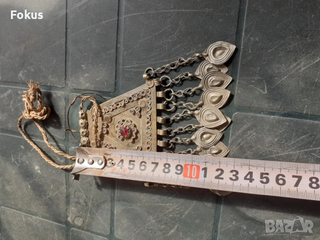 Стар накит - висулка муска с пластинки - носия, снимка 5 - Антикварни и старинни предмети - 53281242