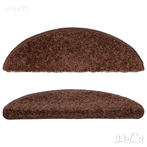 vidaXL Изтривалки за стълби, 15 бр., 56x17x3 см, кафяви, полукръгли, снимка 4 - Изтривалки - 56146063