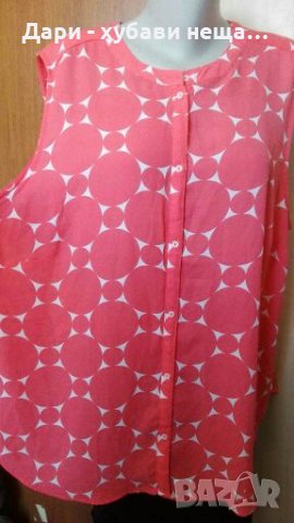 Фин потник/туника, в корал и бяло👗🍀2XL,3XL👗🍀арт.2094