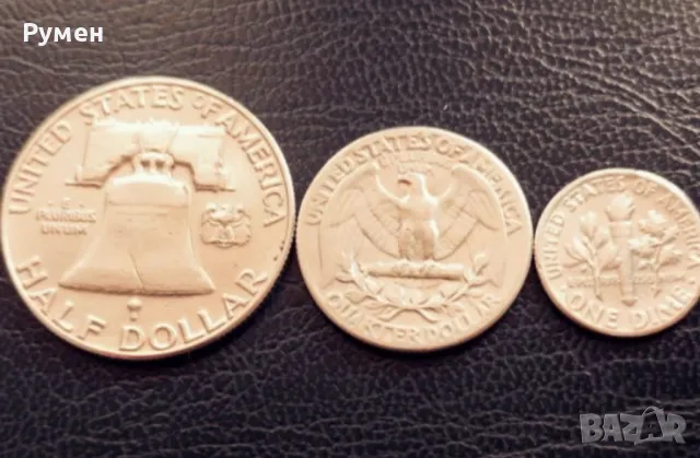 Half,Quarter & Dime-USA-1952г.Сребро!, снимка 4 - Нумизматика и бонистика - 35852480