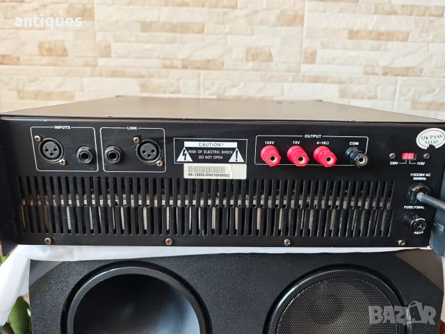 Усилвател за рак - едноканален 500W - с линия за 100V и 70V - PIP Audio AA-1500, снимка 9 - Ресийвъри, усилватели, смесителни пултове - 55897703