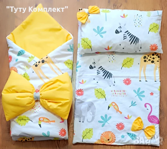 Комплект от памучно портбебе ( одеяло, чувалче),подложка с възглавница, снимка 16 - Спално бельо и завивки - 37954287