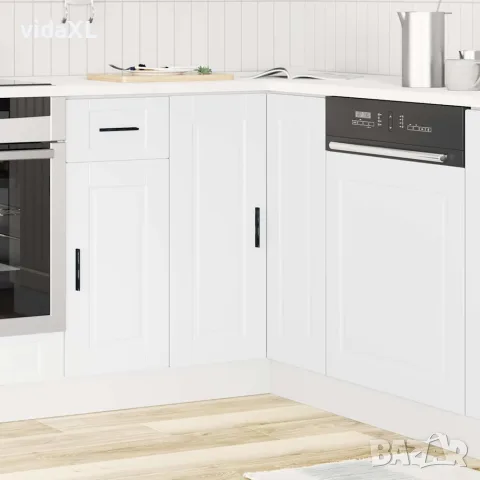 vidaXL Кухненски ъглов шкаф Porto, бял, инженерно дърво, снимка 3 - Шкафове - 56148235