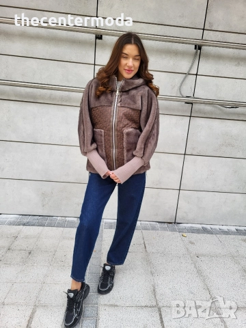 Дамско палто тип кожух с качулка , снимка 4 - Палта, манта - 52842132