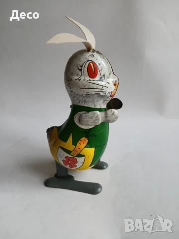Стара румънска механична играчка заек., снимка 2 - Колекции - 51171464