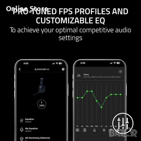 Razer BlackShark V3 за PlayStation – безжични геймърски слушалки за eSports, снимка 10 - Аксесоари - 54169955