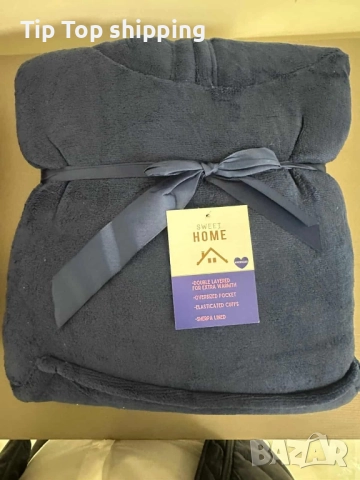 🧣 Дебело зимно одеяло с ръкави и качулка TOP QUALITY HOME SWEET, снимка 3 - Олекотени завивки и одеяла - 52253415