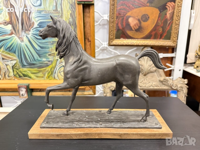 Френска фигура / скулптура на кон / жребец. №7991, снимка 6 - Антикварни и старинни предмети - 53934828