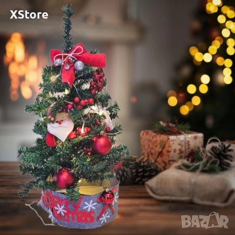 Готово украсено изкуствено коледно дръвче за декорация, 60 см , снимка 9 - Декорация за дома - 52517421