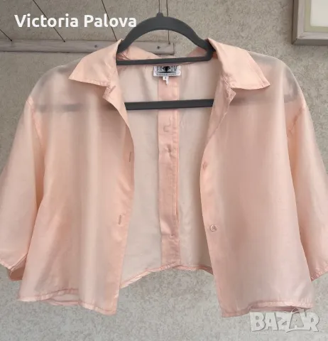 Бутикова блуза кроп FASHIONFRONT ROW 100% коприна