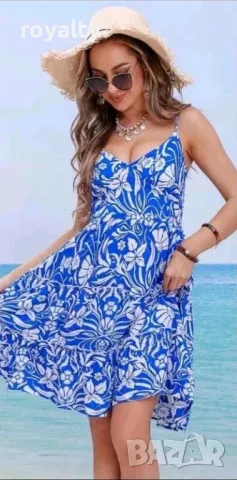 Дамска синя морска рокля