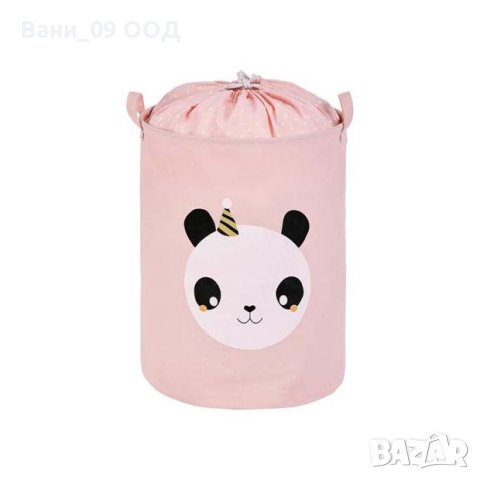 Сгъваем розов кош за играчки