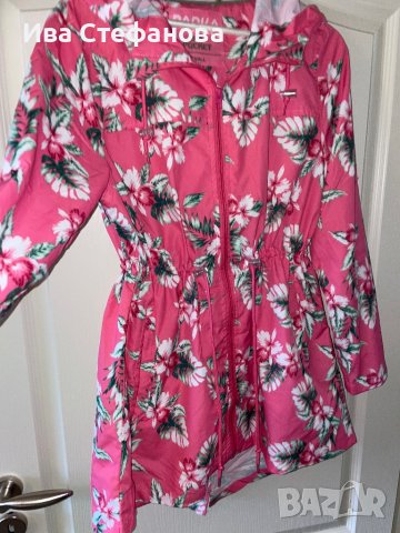 Страхотно ново розово лятно яке ветровка с качулка флорален принт цветя , снимка 5 - Якета - 40256427