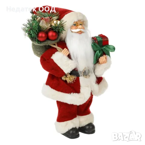 Коледна декоративна фигура, Дядо Коледа, Червен, 30 см, снимка 3 - Декорация за дома - 48376561