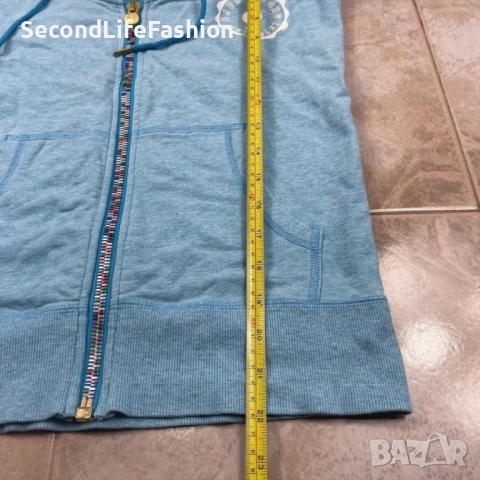 Дамски суичър с къс ръкав Bjorn Borg цветен цип размер XS син, снимка 4 - Суичъри - 52516633