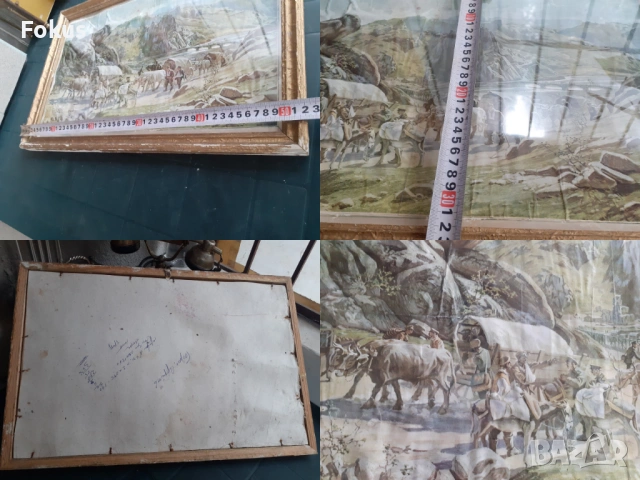 Стара военна цветна литография - с рамка, снимка 7 - Антикварни и старинни предмети - 53287470