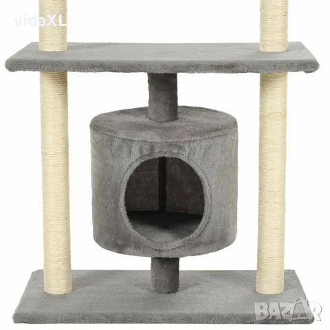 vidaXL Котешко дърво със сизалени стълбове, 95 см, сиво, снимка 7 - За котки - 56146236