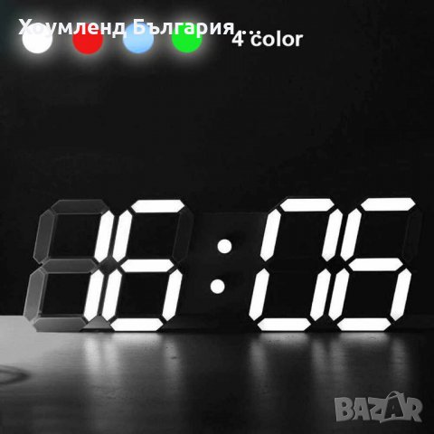 Дигитален LED часовник за стена и настолен с триизмерен дизайн 24 - 9, снимка 4 - Декорация за дома - 29464143